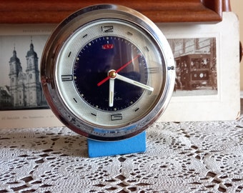 Vintage alarm clock, Diamond, mechanical clock, China, wind up clock, vintage gift, home decor