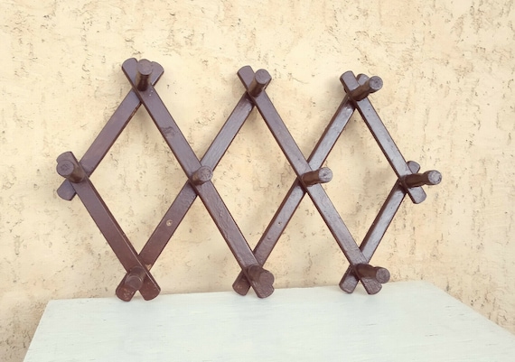 Accordion Coat Hanger Vintage Wood Accordion Rack Country Farmhouse Peg Vintage Kitchen Decor Farm House Decor Hanger Peg Rack Etsy