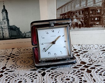 Vintage alarm clock, Kienzle, travel clock, wind up clock, mechanical clock, Germany