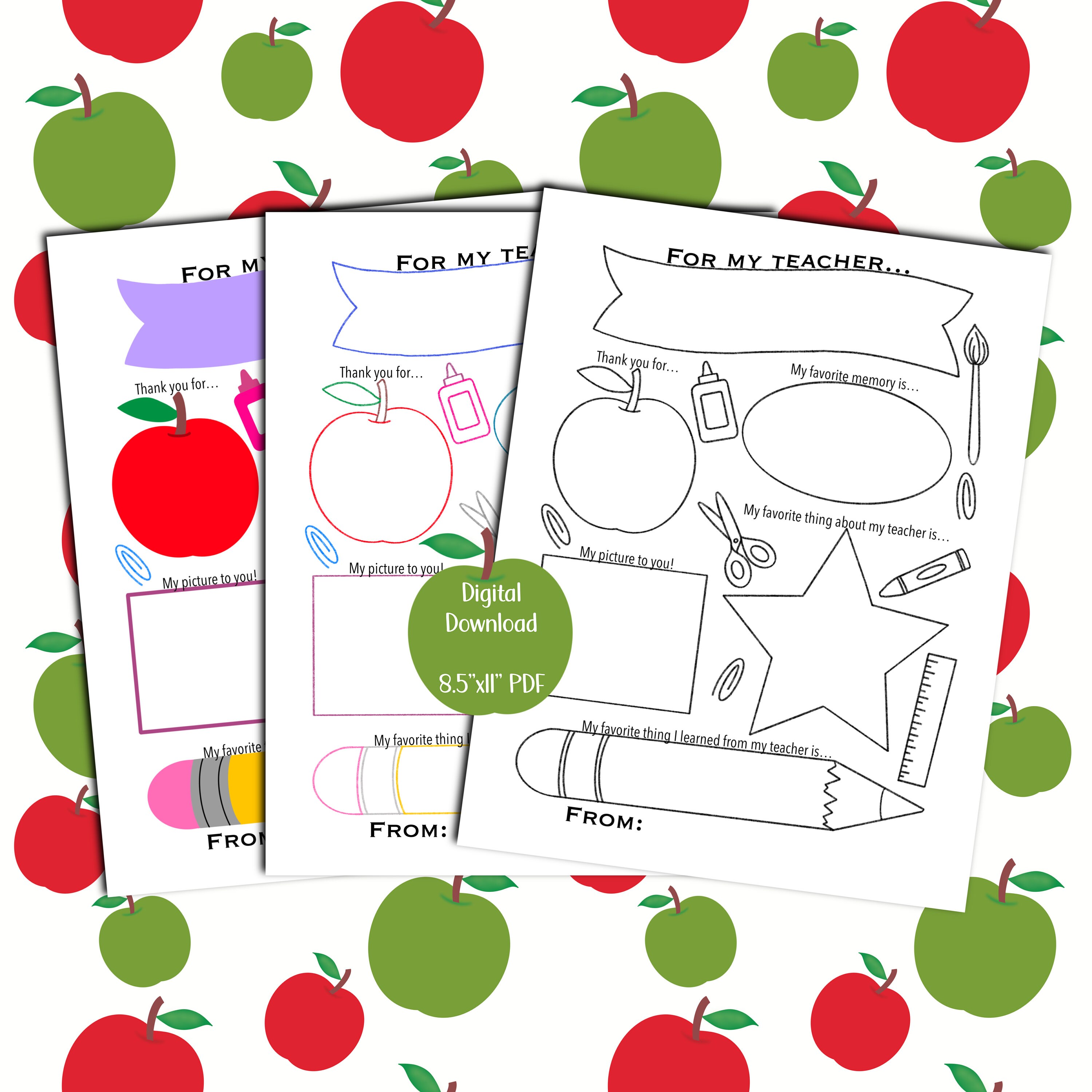 Printable Teacher Appreciation Thank You Gift | Thank You Note for ...