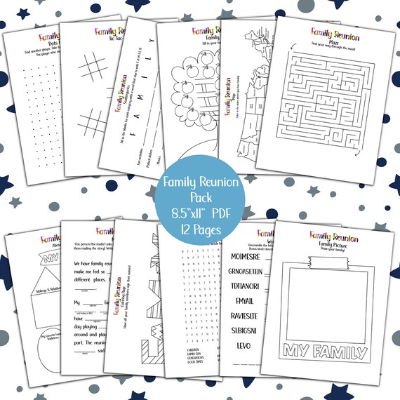 Family Reunion Activity and Coloring Pack for Kids About My - Etsy