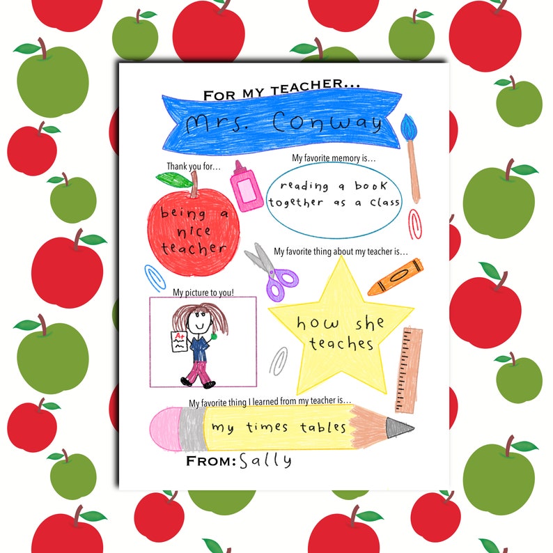 Printable Teacher Appreciation Thank You Gift Thank You Note for