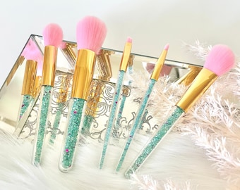 Bling Makeup Brush Set for Princess Birthday, Luxury Crystal Diamond Beauty Cosmetic Accessories for Bridal Shower Bridesmaids Wedding decor