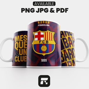 Barcelona Digital Mug Design | Diseño Digital Taza Barcelona | Futbol Fan Download | Messi Fan Art | Barcelona Printable File | Lamine Yamal