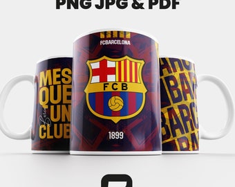 Barcelona Digital Mug Design | Barcelona Digital Mug Design | Football Fan Download | Messi Fan Art | Barcelona Printable File | Lamine Yamal