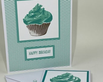 Handmade Stampin' Up! Happy Birthday Card and Gift Card set