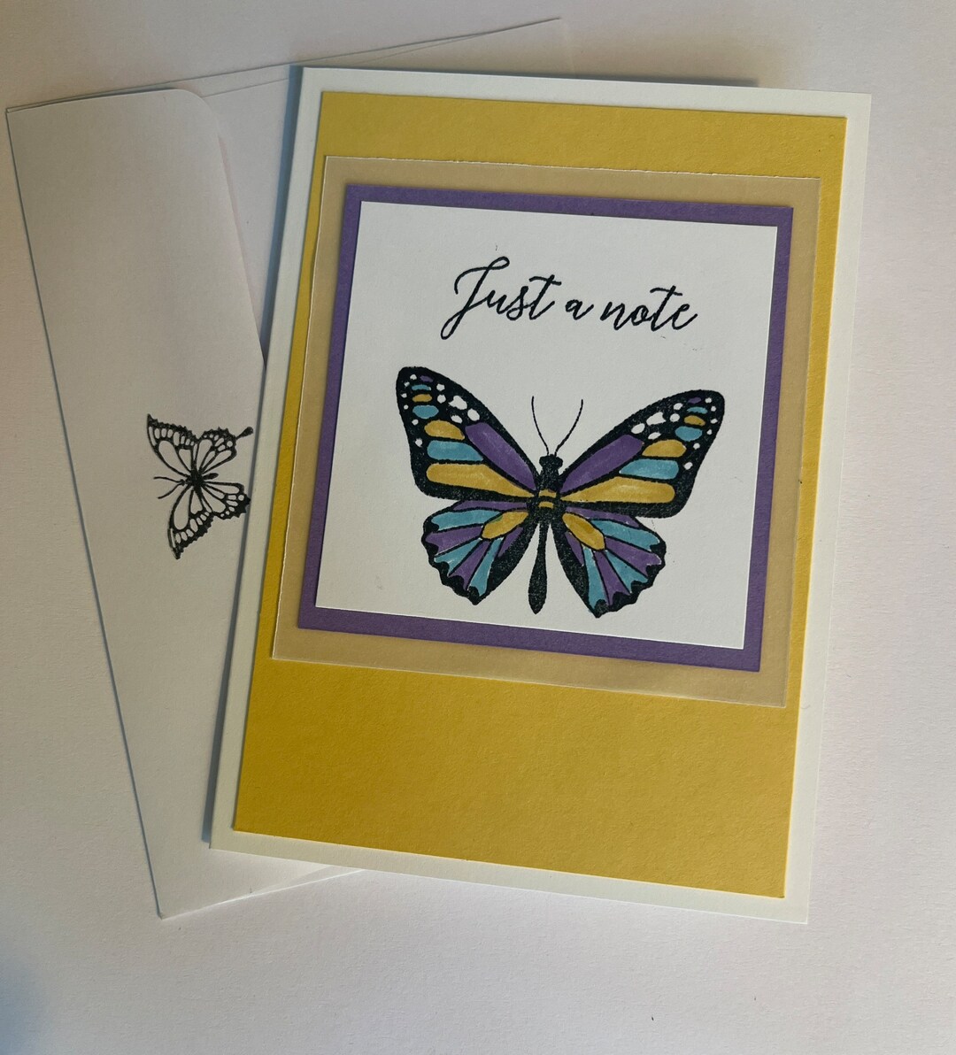 Handmade Stampin' Up! Butterfly Just a Note Card - Etsy