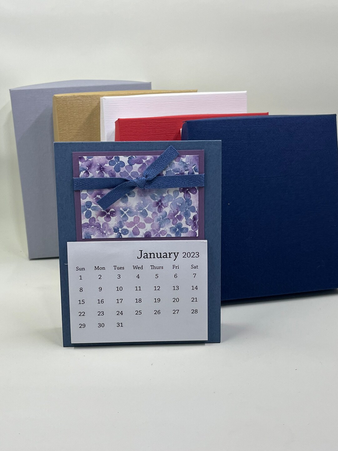 2024 Handmade Stand up Mini Stampin Up Desk Calendars With Gift Box ...