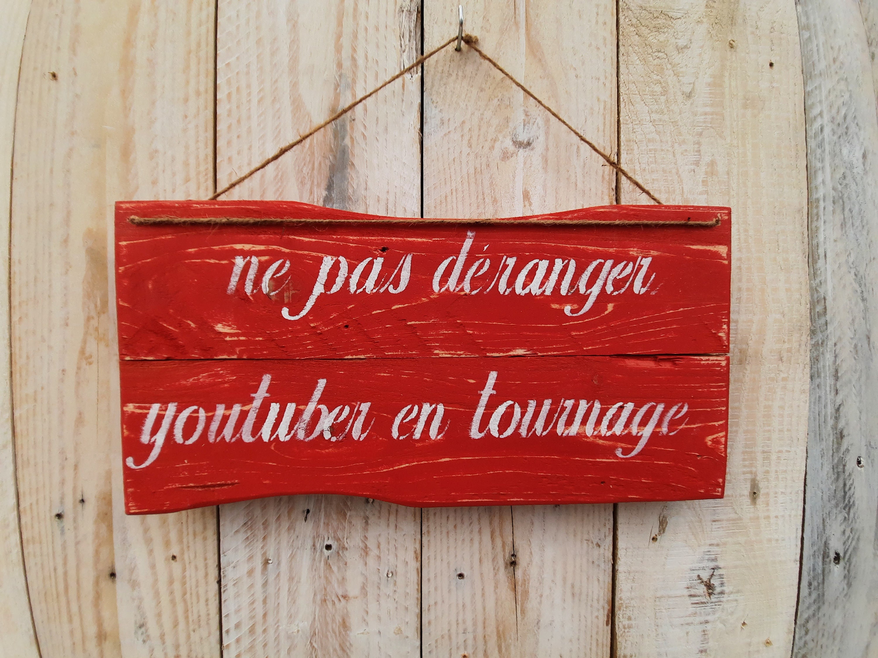 Plaque de Porte Décorative en Bois Palette