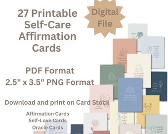 Tarjetas de afirmación positiva imprimibles, tarjetas de afirmación digitales, imprimibles de tablero de visión, baraja de tarjetas de afirmación, tarjetas Oracle Pdf