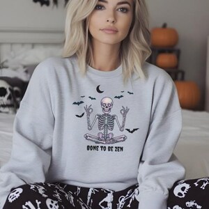 Namaste Witches Halloween Sweatshirt | Funny Yoga Witch Shirt | Spooky Season Graphic Sweat | Halloween Yoga Outfit