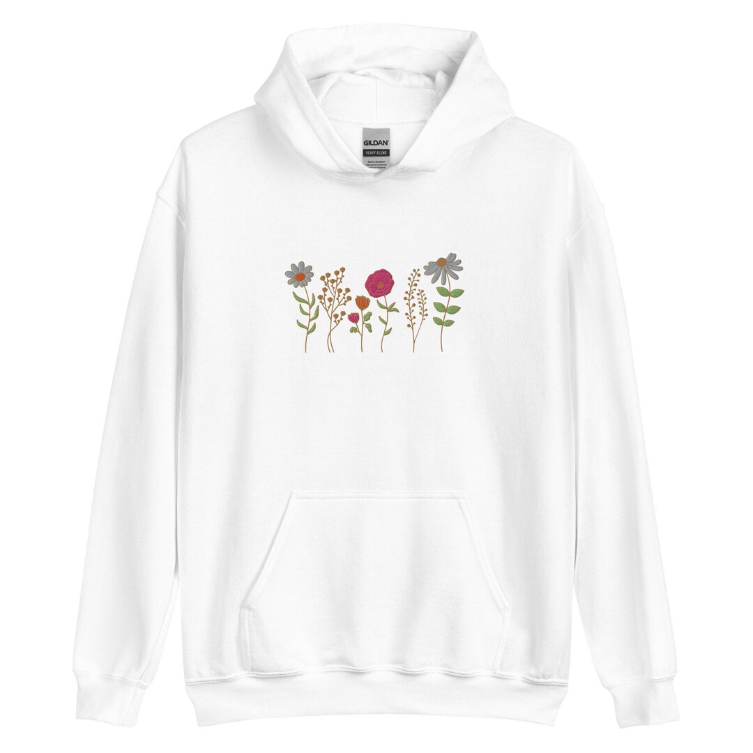 Woman's Embroidered Cottagecore Hoodie Wildflower Hoodie Mother's Day ...