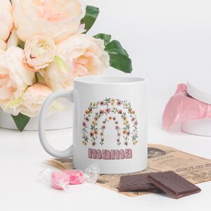 Mother&#39;s Day Floral Rainbow Mug Coffee Mug Vintage Flowers Mom Mug Mama Coffee Cup FREE SHIPPING
