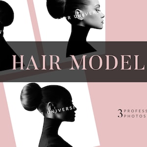バレエ バン タイプのヘア スタイルをしたエレガントなモデル 3 枚の写真 | ヘアのストック写真 | 美容のストック写真 | ヘア エクステンションのビジネス ストック写真