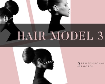 3 Elegant Model with Ballet-Bun Type of Hair Photos |Hair Stock Photos |  Beauty Stock Photos | Hair Extensions Business Stock Photos