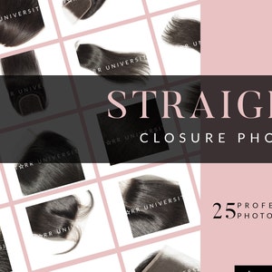 Straight Closure | Beauty Stock Photos | Hair Extensions Business Stock Photos