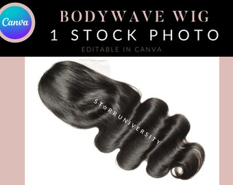 Bodywave Wig Stock Photo Canva | Hair Business |Hair Stock |Black Model Mockup |Hair Business Card |Hair Price List | Wig Hair Extensions