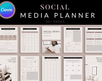 Social Media Planner Template | Canva Content Planner | Content Planner| Instagram Planner | Facebook Planner | Pinterest Planner