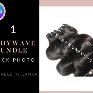 ボディウェーブ バンドル ストック写真 Canva | ヘアビジネス | ヘアストック | 黒人モデル モックアップ | ヘア名刺 | ヘア価格表 | ウィッグ ヘアエクステンション