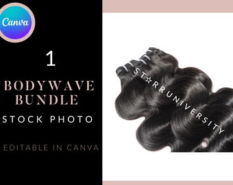 Bodywave Bundle Stock Photo Canva | Hair Business |Hair Stock |Black Model Mockup |Hair Business Card |Hair Price List | Wig Hair Extensions
