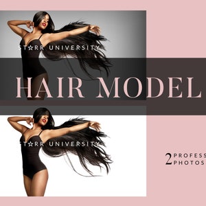 2 Photos of Model with Long Glossy Straight Hair Extension| Hair Model Stock Photos | Hair Extensions Business Stock Photos