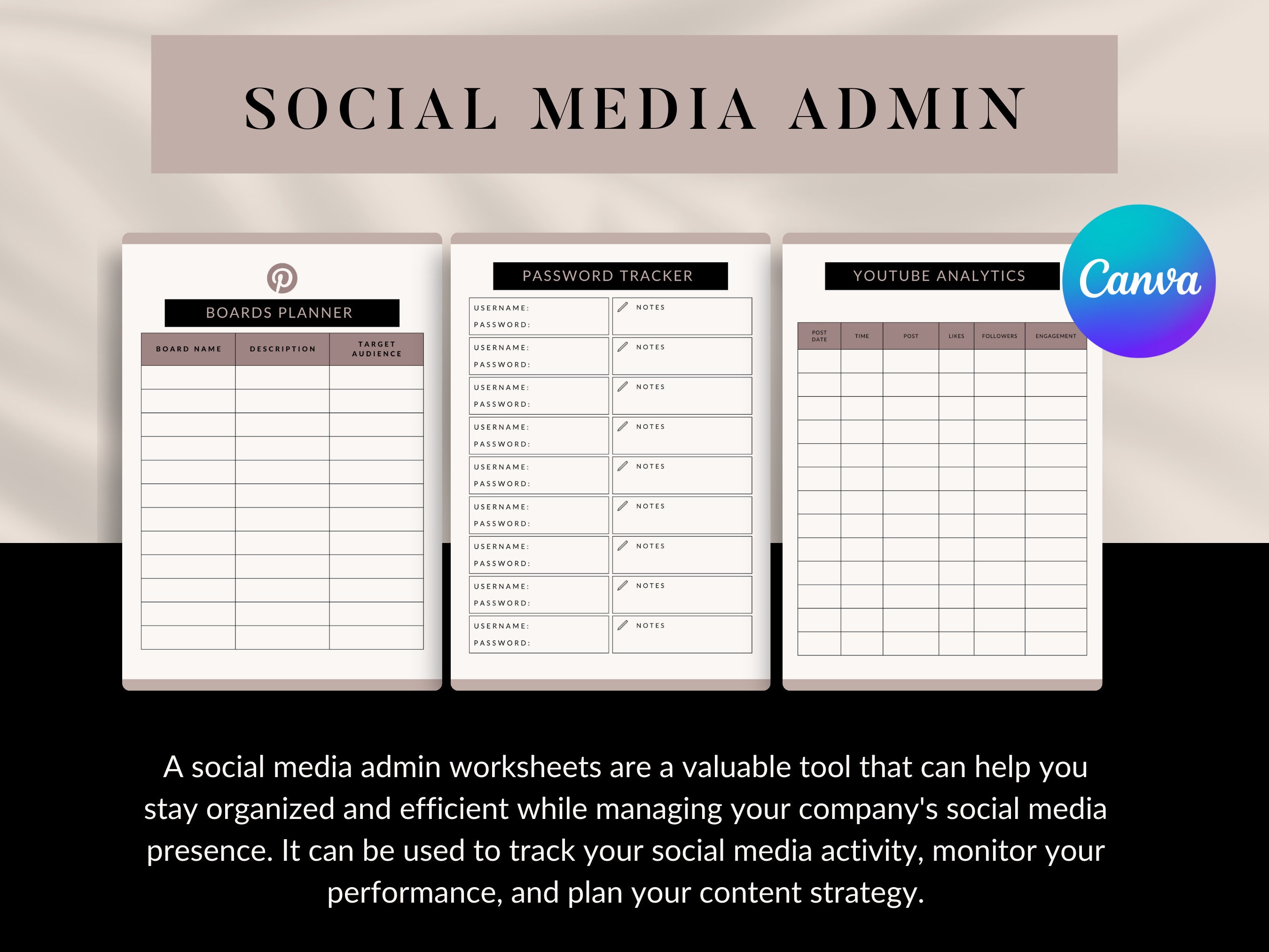 Social Media Planner Template Canva