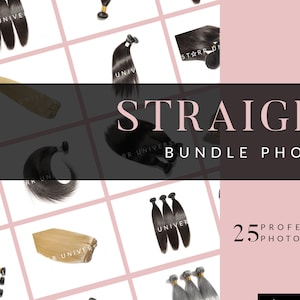 Straight Bundles | Beauty Stock Photos | Hair Extensions Business Stock Photos