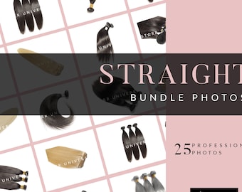 Straight Bundles | Beauty Stock Photos | Hair Extensions Business Stock Photos