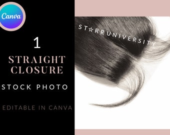 Straight Closure Stock Photo Canva |Hair Business |Hair Stock |Black Model Mockup |Hair Business Card |Hair Price List | Wig Hair Extensions