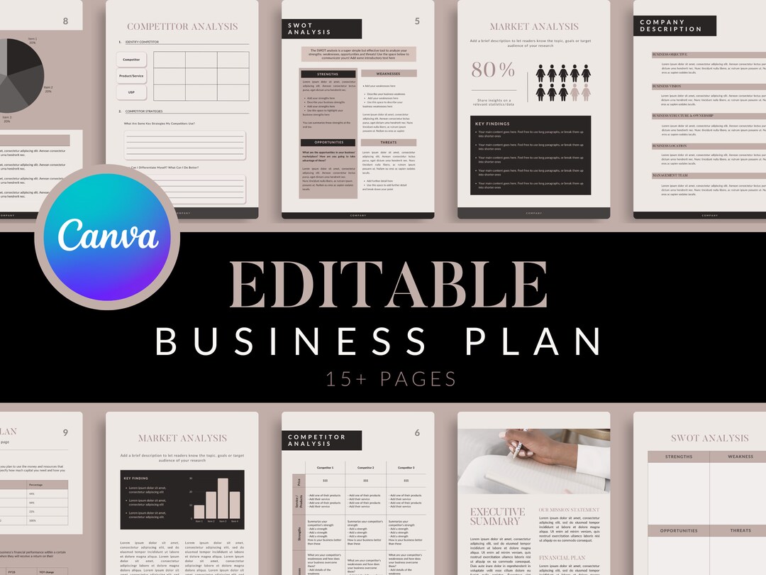 Small Business Plan Template Canva Business Plan Best Business Plan ...