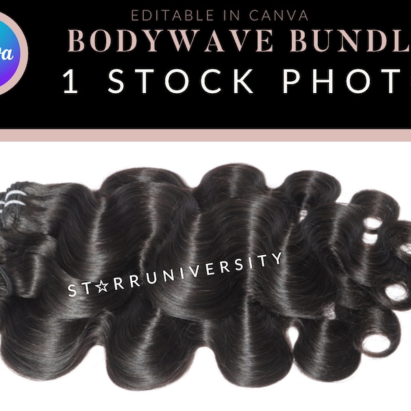 Bodywave Bundle Stock Photo Canva | Hair Business |Hair Stock |Black Model Mockup |Hair Business Card |Hair Price List | Wig Hair Extensions