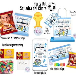 Party Kit squadra di calcio. Decorazioni compleanno bambino personalizzate pallone squadra del cuore. Festa calcio team preferito.