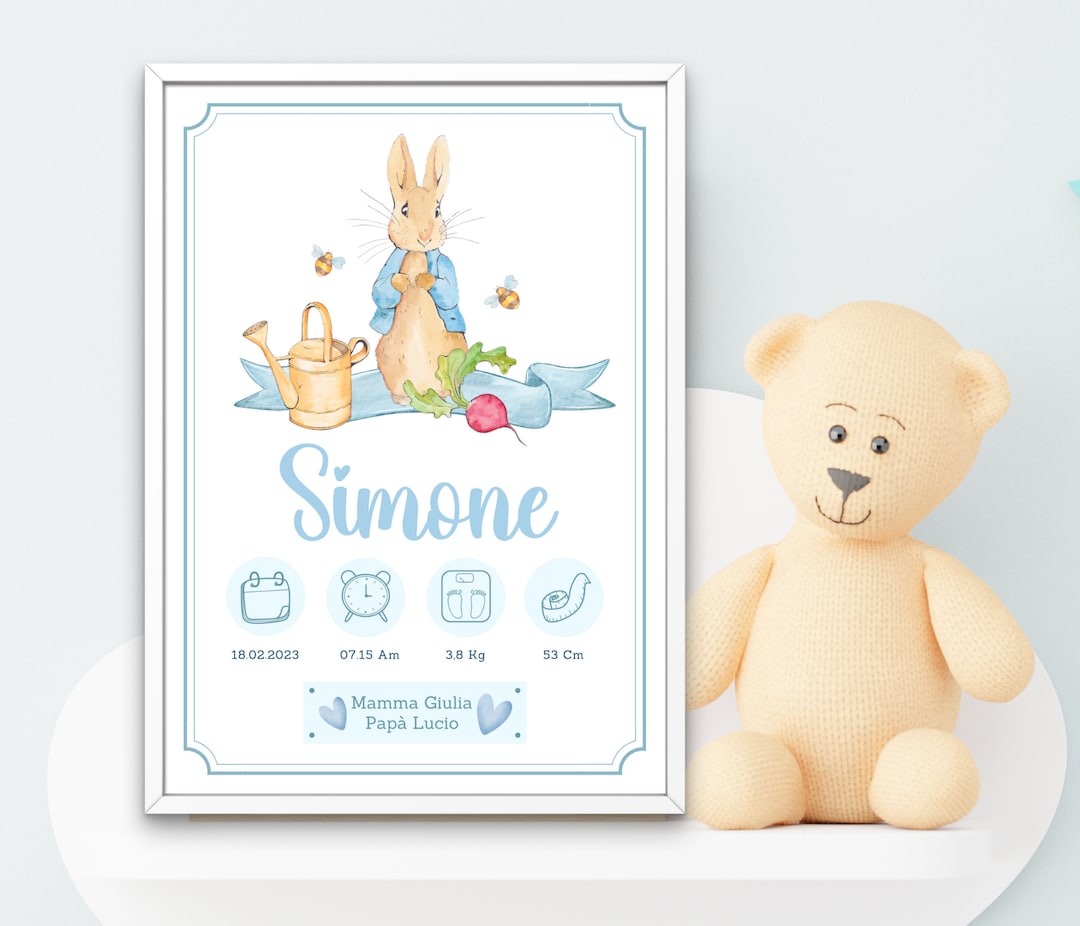Imagen de nacimiento de Peter Rabbit, marco de memoria de nacimiento ...