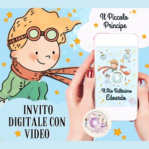 Invito festa tema Piccolo Principe. Invito telefono digitale Piccolo Principe per Battesimo o compleanno. Piccolo Principe Invito Comunione.