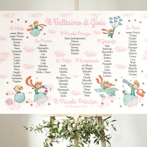 Tableau Little Prince baptism digital format pdf you print at home. Restaurant table map mark table little prince communion