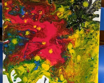 Abstract Autistic Art by Autistic Artist Jillien Conneen, Autism Acceptance - "Hot Mess"