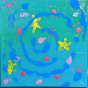Abstract Autistic Art by Autistic Artist Jillien Conneen, Autism Acceptance - &quot;Seaward&quot;