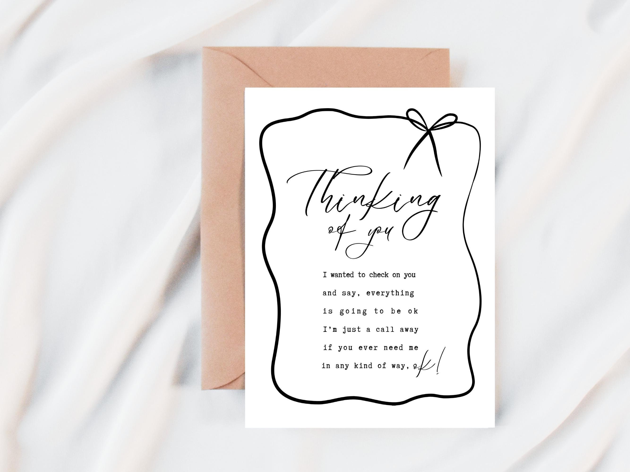 Thinking of you poem card sympathy card card for him card for her