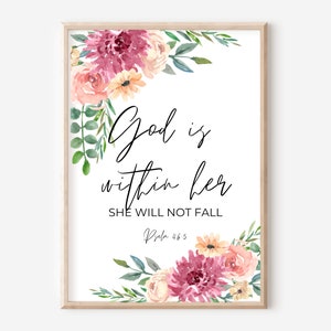 Psalm 46:5 Wall Decor | Scripture Wall Decor | Christian Home Decor | Scripture Printable | Digital Print | Bible Verse Decor