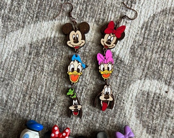 Disney Sensational 6 Wooden Painted Earrings