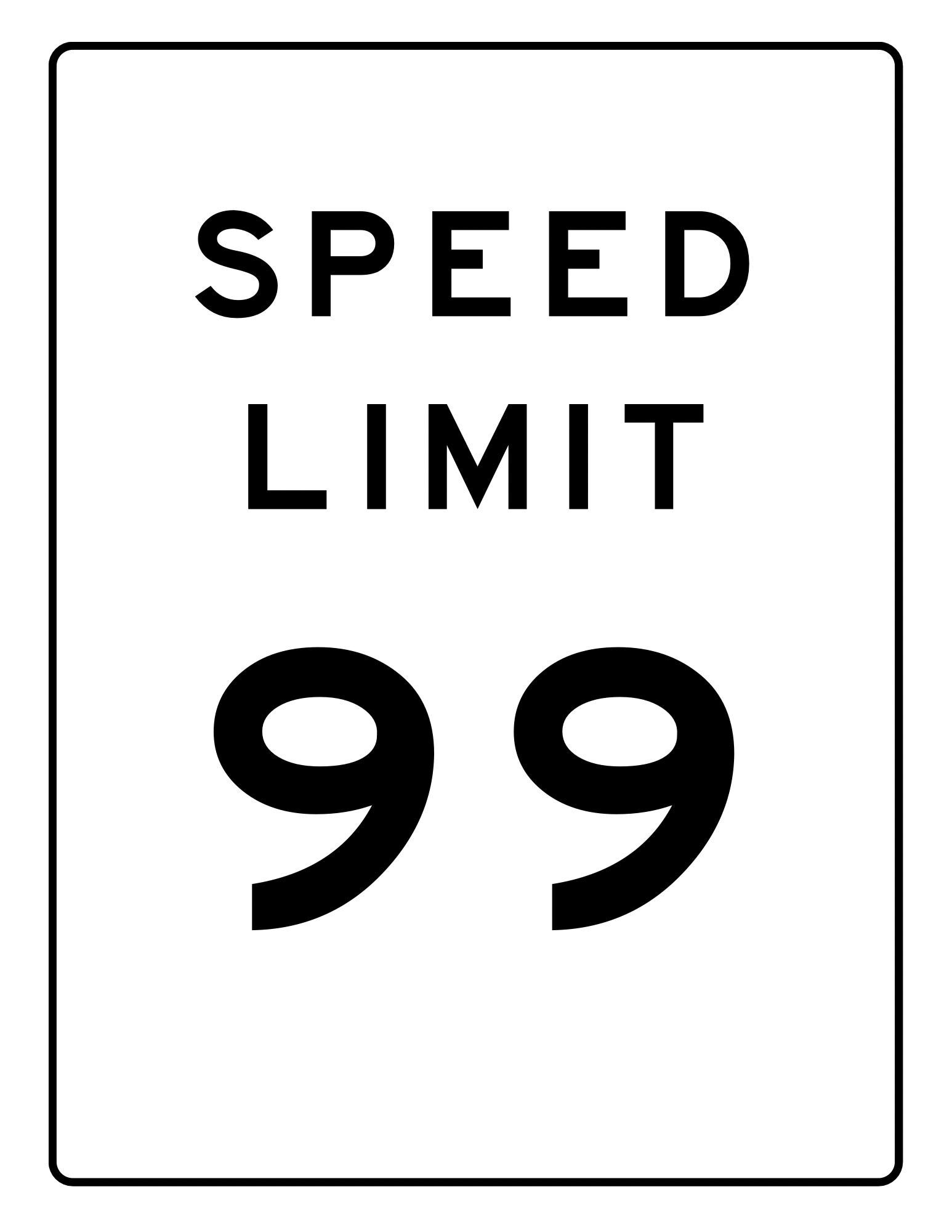 Printable Speed Limit Signs 1-100 / Digital Download - Etsy
