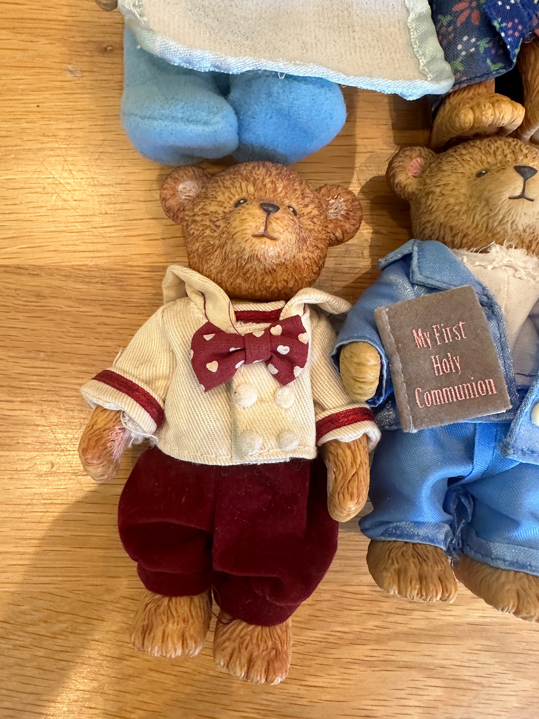 Vintage Russ Teddy Bear Plastic Figures X 6 Adorable and