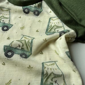 Shirt van biologische merinowol met krokodillenprint, basic shirt met lange mouwen voor kinderen