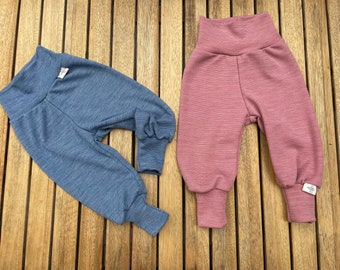 Merino wool trousers, children's wool fleece trousers, wool terry children's trousers