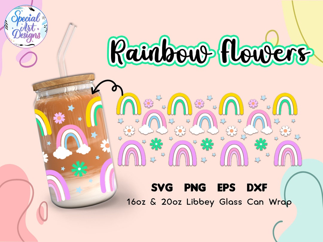 Libbey Glass 16oz | 20oz | Rainbow Libbey 16oz Wrap | Boho Wrap | Beer ...