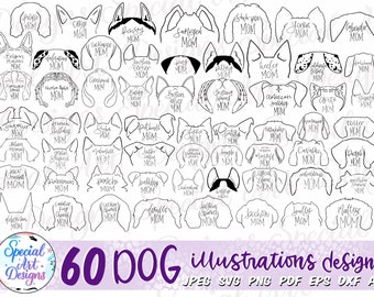 Dog Mom SVG Bundle: 60 Dog Breed Designs, Clipart (Digital Download)