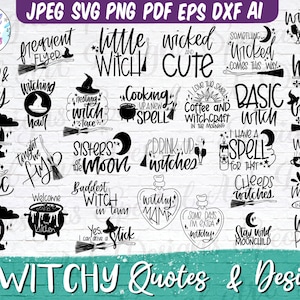 Citações e designs de bruxa Svg | Clipart de bruxa | Citação de bruxa Svg | Bruxa SVG | Dia das Bruxas SVG | SVG mágico | Silhueta | Uso comercial svg
