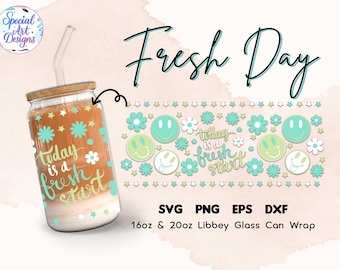 Fresh Start Libbey Glass Wrap SVG: Positive Design (Digital Download)