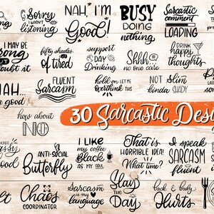 Sarcastic Bundle Svg, Sarcastic Cut File, Funny Quotes Svg, Sassy Quotes Svg, Cut Files for Cricut, Silhouette, Cameo, Svg, Png, Eps, Dxf