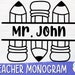 Teacher Monogram SVG Bundle: School Supplies Cut File (digital Download ...